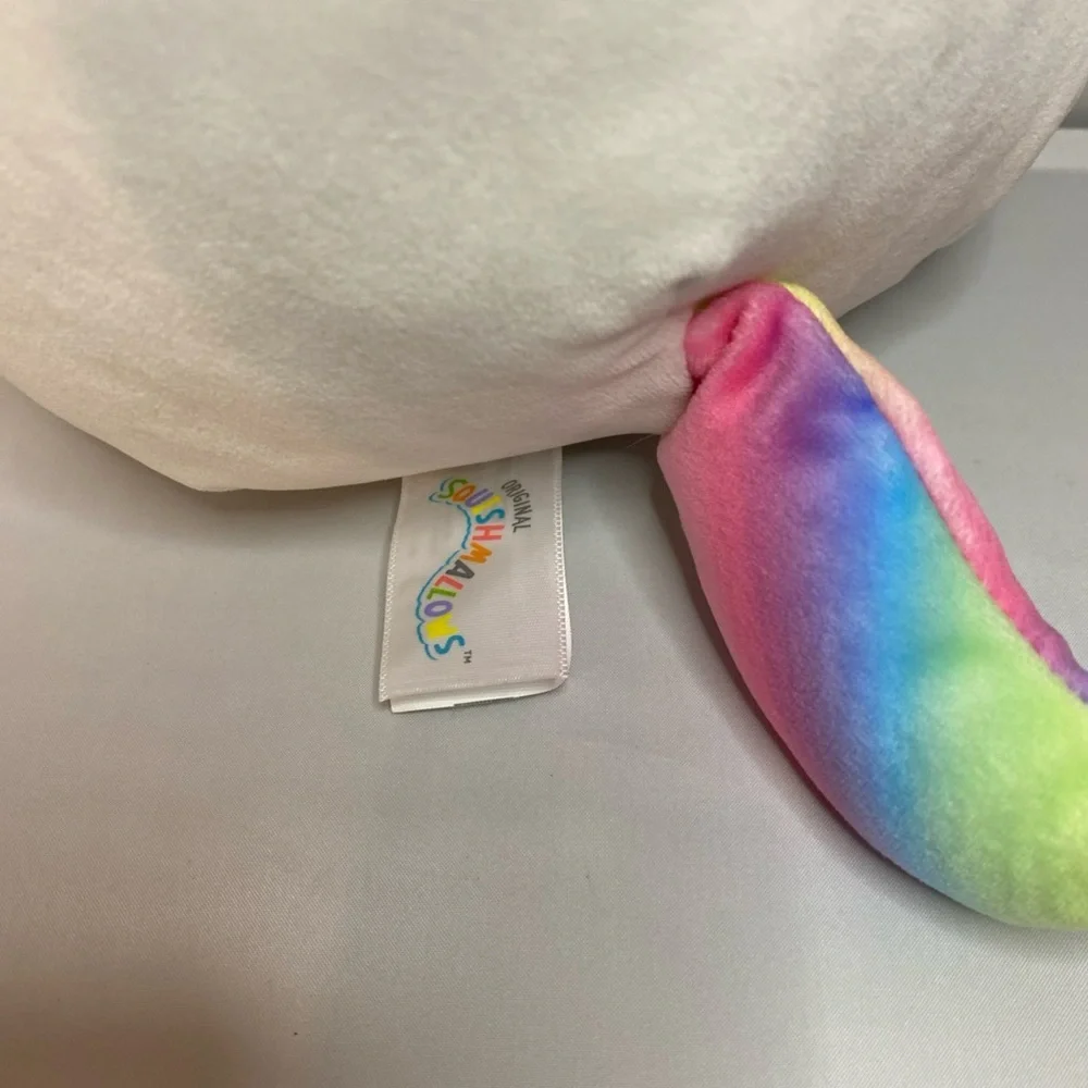 GOOD Squishmallows Luxe The White Cati-Corn wIth Rainbow Tail 7.5INCH